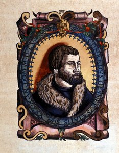 Portrett av Conrad Gesner (1516 - 1565) Zürich-lege etter Historia Animalium av Conrad Gesner, Tiguri 1560. Biblioteca Nazionale Braidense. Milan av Unknown artist