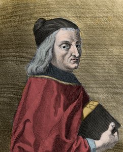 Portrett av Cristoforo Landino (1424-1498), italiensk humanist av Unknown artist