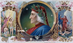 Portrett av Dante - Sigarboksetikett, sent på 1800-tallet av Unknown artist