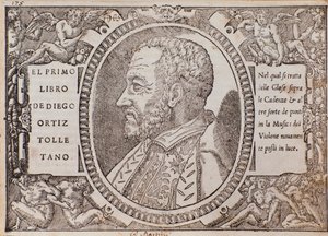 Portrett av Diego Ortiz (tresnitt). av Unknown artist