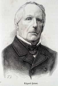 Portrett av Edgar (Edgard) Quinet, fransk historiker (1803 - 1875) av Unknown artist