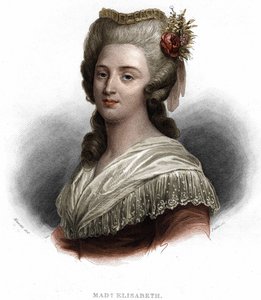 Portrett av Elisabeth Philippine Marie Hélène av Frankrike, kjent som "" Madame Elisabeth", søster av kong Louis XVI (1764-1794) av Unknown artist