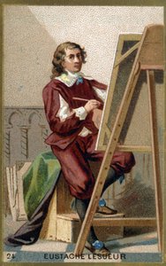 Portrett av Eustache Le Sueur (1617 - 1655), fransk maler, designer og dekoratør. Kromolitografi fra 1800-tallet. av Unknown artist