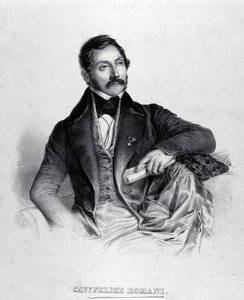 Portrett av Felice Romani, librettist, poet og italiensk kritiker (1788-1865). av Unknown artist