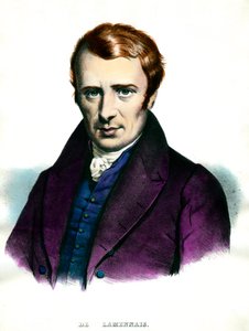 Portrett av Felicite Robert de Lamennais (1782-1854) fransk forfatter. Gravering av privatsamlingen fra 1800-tallet av Unknown artist