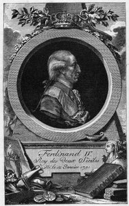 Portrait of Ferdinand I of the Two Sicilies (or Ferdinand IV of Naples) (1751-1825) - 19th century engraving av Unknown artist