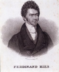 Portrett av Ferdinand Ries (1784 - 1838) tysk komponist og pianist. Gravering fra 1800-tallet. av Unknown artist