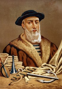 Portrett av Fernando de Magellan. på portugisisk Fern¿o de Magalh¿es portugisisk navigator (1480 til 1521). etter kjente menn og kvinner. Barcelona 1877. av Unknown artist