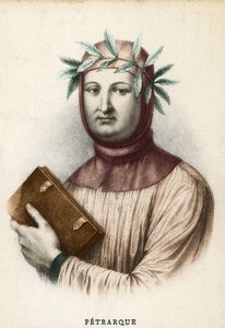 Portrett av Francesco Petrarca (Petrarch), italiensk forfatter (1304 - 1374) av Unknown artist