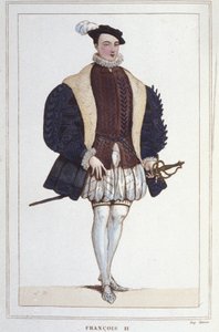 Portrett av Francois II (1544 - 1560), konge av Frankrike gravering fra 1830 av Unknown artist