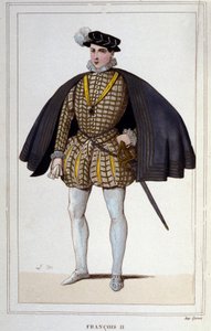 Portrett av Francois II (1544 - 1560), konge av Frankrike gravering fra 1830 av Unknown artist