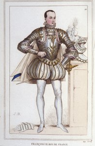 Portrett av Francois II (1544 - 1560), konge av Frankrike gravering fra 1830 av Unknown artist