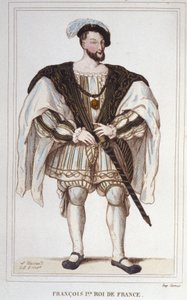 Portrett av Francois I (1494 - 1547) Gravering av 1830 av Unknown artist
