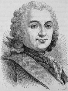 Portrett av François de Chevert (1695 - 1769). Gravering av slutten av 1800-tallet i "Histoire de France"" av H. Martin. av Unknown artist