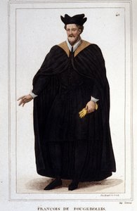Portrett av François de Fougerolles, latinist, doktor i medisin. Han levde på 1500-tallet. Gravering fra 1830. av Unknown artist