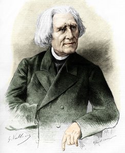 Portrett av Franz Liszt (1811-1886) ungarsk komponist og pianist. av Unknown artist