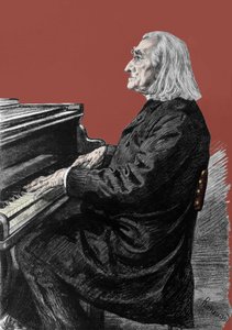 Portrett av Franz Liszt (1811-1886), ungarsk pianokomponist og pianist. av Unknown artist