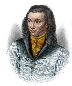 Portrett av Friedrich von Hardenberg, dit Novalis (1772-1801), tysk poet av den romantiske bevegelsen. av Unknown artist