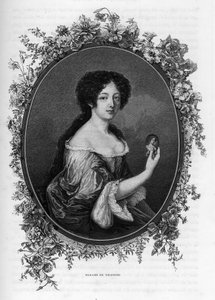 Portrait of Gabrielle de Rochechouart de Mortemart, Marquise de Thianges (1633 -1693), French aristocrat - Engraving of 1862 in “” The Queens of the World”” by our first writers. Book published under the direction of J. G. D. ARMENGAUD. av Unknown artist