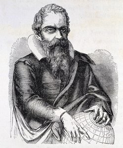 Portrett av Galileo Galilei dit Galileo (1564 - 1642), gravering fra 1800-tallet. av Unknown artist