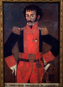 Portrett av general Santander, colombiansk militær og statsmann (olje på lerret av Unknown artist