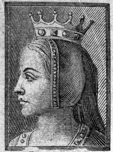 Portrett av Gerberge av Sachsen (ca. 913-968 eller 969), dronning av Frankrike, kone til Ludvig IV av Outremer. av Unknown artist