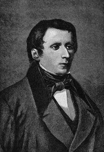 Portrett av Giacomo Leopardi (1798-1837), italiensk forfatter. av Unknown artist