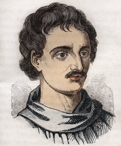 Portrett av Giordano Bruno (1548-1600) italiensk dominikansk munk, filosof, matematiker, poet og astrolog. av Unknown artist