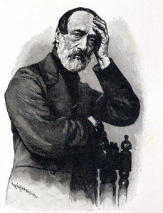 Portrett av Giuseppe Mazzini (1805 - 1872), italiensk patriot og revolusjonær av Unknown artist