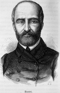 Portrait of Giuseppe Mazzini, Italian patriot and revolutonary (1805 or 1808 - 1872) av Unknown artist