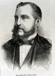 Portrett av storhertug Konstantin (1779 - 1831), visekonge av Polen. Gravering av slutten av 1800-tallet i "Histoire de France"" av H. Martin. av Unknown artist