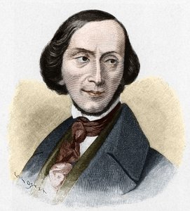 Portrett av Hans Christian Andersen (1805-1875), dansk forfatter. av Unknown artist