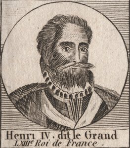Portrett av Henrik IV (1553-1610) Konge av Frankrike - Portrett av Henrik IV (1553-1610) Konge av Frankrike - gravering fra "Instruction sur l