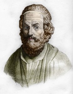 Portrett av Homer (9. århundre f.Kr.) gresk poet. i oldtidshistorien til Rollin.1829 av Unknown artist