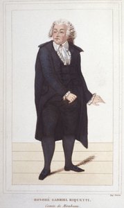 Portrett av Honore Gabriel (Honore-Gabriel) Riqueti, jarl av Mirabeau (1749-1791), fransk politiker. gravering fra 1830 av Unknown artist