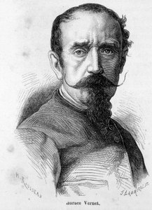 Portrett av Horace Vernet (1789-1863), fransk maler og tegneserieskaper, inderlig bonapartist, ble offisiell maler av Napoleon III. av Unknown artist