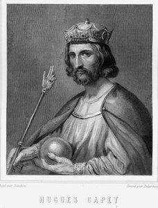 Portrett av Hugues I Capet (v. 941 - 996), hertug av Frankrike og deretter konge av Frankrike - i «Histoire des Français»» av Lavallée, gravering, sd. av Unknown artist