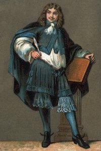 Portrett av Jean Baptiste Poquelin dit Moliere (1622-1673) Kromolitografi rundt 1890. av Unknown artist