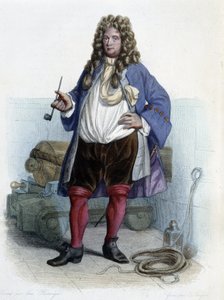 Portrett av Jean Bart, fransk privatist (1650-1702) - i "" Le Plutarque francais", av Mennechet av Unknown artist