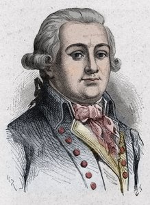 Portrait of Jean Francois (Jean-Francois) Delacroix, dit Lacroix French politician (1754-1794). Engraving from 1889. av Unknown artist