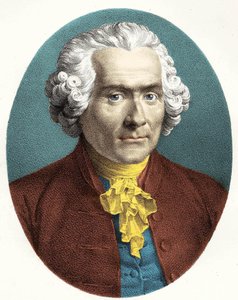 Portrett av Jean Jacques Rousseau (1712-1778). av Unknown artist