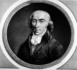 Portrett av Jean Marie Roland de la Platiere (1734-1793), fransk minister. Gravering i "" Komplett samling av historiske malerier fra den franske revolusjonen, i tre bind.""" 1804. av Unknown artist