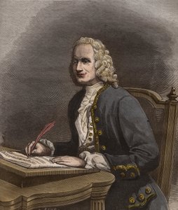 Portrait of Jean Philippe Rameau (1683-1764) - Portrait of Jean-Philippe (Jean Philippe) Rameau (1683-1764), French composer - engraving in “La musique populaire””” illustrious weekly newspaper - 1882 av Unknown artist