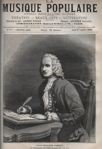 Portrait of Jean Philippe Rameau (1683-1764) - Portrait of Jean-Philippe (Jean Philippe) Rameau (1683-1764), French composer - engraving in “La musique populaire””” illustrious weekly newspaper - 1882 av Unknown artist