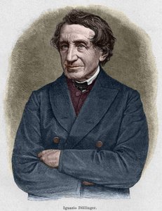 Portrait of Johann Joseph Ignaz von Dollinger (1799 - 1890), Alllemand priest and professor of ecclesiastic history. Engraving of the 19th century. av Unknown artist