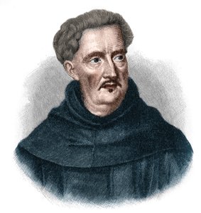Portrett av Johann Ulrich Megerle, dit Abraham a Sancta (Santa) Clara 1607-1680. Populær prediktor for østerriksk barokk. av Unknown artist