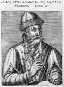 Portrett av Johannes Gutenberg (1400-1468). av Unknown artist