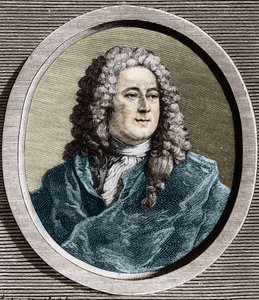Portrait of John Law (1671 - 1729), Scottish Financial who caused bankruptcy in 1720 (Event of Quincampoix Street) av Unknown artist