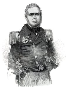 Portrait of John Pascoe Grenfell (1800-1869) navy officer and diplomat of the Empire of Brazil - Engraving 1852 av Unknown artist
