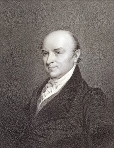 Portrett av John Quincy Adams (1767 - 1848), sønn av president John Adams og president i USA (1825 - 1829). Gravering sd. 1800-tallet. av Unknown artist